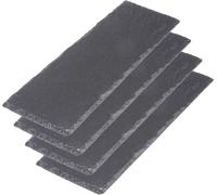 Checarzhn--No1-4 Schieferplatten, Servier-Set, 30 X 10 Cm, Fett- & Wasserabwe Nd, Kreidbar - Rustikale & Hygienisch Servierplatte - Ideal Für Fingerfood, Käse, Vorspe N, Desserts Und Mehr (Anthrazit)