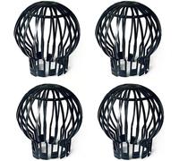 CHECARZHN--NO1-4 Set De Protection De Tuyau De Descente Noir, Obturateur De Gouttière De Toit,Crépine De Gouttière À Feuilles, Protection De Tuyau De Pluie, Diamètre 4,9 Po, Polypropylène