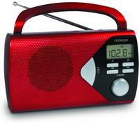 CHECARZHN--NO1-477201 Radio Portable À Pile Fm/Am, Tuner Affichage Digital, Poste Avec Poignée De Transport Rabattable, Facile D'Utilisation, Fonction Heure & Alarme, Secteur Ou Piles - Rouge
