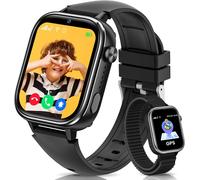Checarzhn--No1-4g Montre Connectée Enfants, Montre Telephone Enfant Avec Gps, Appels, Appels Vidéo, Mes S, Mode École, Fonction Sos, Étanche Ip68, Réveil, Appareil Photo Et Podomètre (Noir)