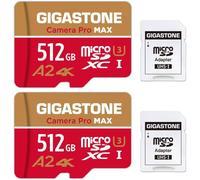 CHECARZHN--NO1-[5 Ans Récupération De Données Gratuite] Carte Mémoire 512Go Lot De 2 Cartes, Camera Pro , Vitesse 160/100 Mo/S. Pour Gopro, Dji, one, 4K Video A2 V30 U3 Microsdxc Avec Adaptateur