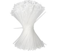CHECARZHN--NO1-500 Pièces Collier De Serrage Blanc 200 X 2,5 Mm Attache Câble Plastique Serre Câbles Électriques Pour Cable Management Jardinage