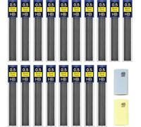 Checarzhn--No1-540 Pièces 0,5 Mm Mines De Crayon Mine Crayon Hb Mine Criterium Avec 2 Gommes Recharge De Plomb Incassables Recharges De Crayons De Charpentier Écrivez En Douceur Et Clairement Pour Ma