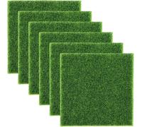 CHECARZHN--NO1-6 Pcs Mini Simulation Gazons - Artificiel Gazon 15 * 15Cm, Gazon Moderne,Mini Herbe Artificiel Gazon Réaliste Pelouse Synthetique Pour Ornement Miniature, Jardin, Maison De Poupée