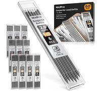 Checarzhn--No1-60 Pièces Mines De Charpentier 2.8mm, Mines De Charpentier Mécanique, Mines De Hb Résistantes À La Rupture Pour Crayons De Construction, Crayons De Bois (Noir)