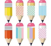Checarzhn--No1-64pièces Étiquettes De Nom Découpées En Papier Crayon Coloré,Tableau Décorer D'affichage Porte-Noms De Bureau En Classe,Étiquettes De Nom De Classe Pour Le Bureau,Cutouts Pencil Name T