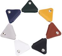 Checarzhn--No1-7 Couleurs Triangle Cuir Cordon Keeper Cable Clips Support Usb Sangles De Câble Attaches De Fixation Fil Organisateur Avec Alliage Boutons Pression Gestion Des Câbles Pour Voyage Maiso