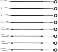 Checarzhn--No1-8pcs Dragonne Élastique Silicone, 50cm Rétractable, Sangle À Ressort Pour Laisse De Stylo Anti-Perte Cordon Fixation Stylo Pour Écran Tactile Tablette Porte-Crayon À Dessin (Noir)