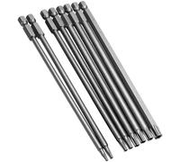 CHECARZHN--NO1-8Pcs Embouts De Tournevis Torx De 150 Mm Tournevis Bits Magnétique À Tige Hexagonale 1/4" De Sécurité Magnétique Étoile Torx T8-T40 Kit D'Outil Tournevis À Tête Creuse Torx En S2 Acier