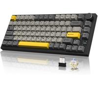 CHECARZHN--NO1-Ak820Pro Clavier Mécanique Avec Écran Smart Tft Et Knob,Sans Fil 2,4G/Bt5.1/Usb-C Filaire,Disposition Ansi 75%,Hot Swappable,Rétroéclairage Rvb,Gift Switches Linéaire,Pour Pc,Mac (Gris)