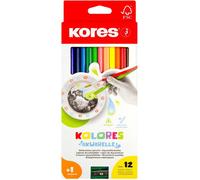 Checarzhn--No1-Akuarelle 12 Crayons De Couleur Avec Mine Tendre Et Forme Triangulaire, Fournitures Scolaires Et Artistiques, Set De 12 Couleurs Assorties Avec Taille-Crayon Et Pinceau Inclus
