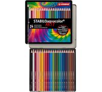 Checarzhn--No1-Aquacolor Arty - Crayon De Couleur - Boîte Métal X 24 Crayons Aquarellables - Gamme Arty