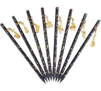 Checarzhn--No1-Artiste Crayon Note De Musique Crayons Affûtés Crayon Au Charbon Avec Dessus En Diamant Et Beaux Instruments De Musique Pendentif Plaqué Or8 Pcs