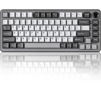 CHECARZHN--NO1-B75 Pro Clavier Mécanique Sans Fil, 75% Game Keyboard Hot Swap Custom Clavier Avec Knob, Pre-Lubed Switchesrgb, Clavier Bt/Type-C/2.4G (Dark Grey, Cocoa Cream V2 Switch)