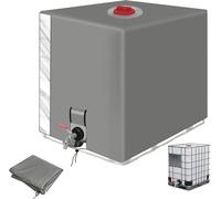 CHECARZHN--NO1-Bache Pour Cuve 1000L Ibc, Avec Fenêtre Transparente Bâche De Protection Solaire, Anti-Uv Anti-Poussière Recuperateur D Eau De Pluie Bouchon, Bache Cuve 1000L Protection - Gris-120 X 1