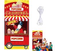 Checarzhn--No1-Bannière De Photo De Porte De Carnaval De Halloween - Accessoires De Décor De Fond De Photo - Thème De Cirque, 180x90 Cm, Avec Cordes Et Matériaux Durables