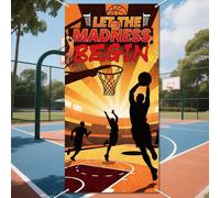 Checarzhn--No1-Bannière Photo De Basket Ball Pour Porte, 90x180cm Décoration De Fête Toile De Fond Pour Photo De Basket Ball Accessoire De Décoration Pour Porte Grand Tissu Amusant Pour Jeux Sportifs