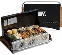 Checarzhn--No1-Barbecue Au Charbon De Bois Pliable 50,2 X 32,8 X 33,5 Cm Pour Ordinateur Portable - Barbecue De Camping Portable - Plateau De Table - Barbecue De Table Pour L'extérieur - Noir
