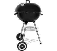 CHECARZHN--NO1-Barbecue Charbon Portable Bbq Rond Couvercle Double Roues Barbecue Sur Pied 41Cm Hauteur 70Cm - Noir