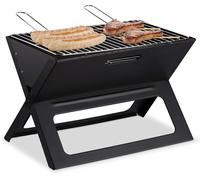 CHECARZHN--NO1-Barbecue Pliable, Avec Charbon Et Foyer, Pour Camping Et Pique Nique;Hlp 30X45,5X30Cm. Noir