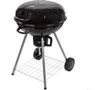 CHECARZHN--NO1-Barbecue Portable Au Charbon De Bois Avec Couvercle, Ø57X86Cm, Rond, Métal, Système De Ventilation, Cendrier, Contrôle De La Température, 2 Roues, Transport Facile, Montage Rapide