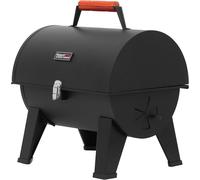 Checarzhn--No1-Barbecue Portable Au Charbon De Bois, Barbecue De Camping Pour Jardin, Pique-Nique, Barbecue De Table À Charbon, Barbecue Pliable Avec Fermeture À Pression Et Poignée En Bois, Noir