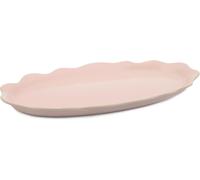 Checarzhn--No1-Big Love Plateau Rose, Grès Moucheté Résistant, Forme Striée, Pour Four Et Table, Finition Brillante, Compatible Lave-Vaisselle Et Four, 35x20 Cm