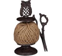 CHECARZHN--NO1-Bobine De Ficelle Avec C aux, Distributeur De Fil, Porte-Ficelle En Fonte, Décoration Jardin, Marron Foncé