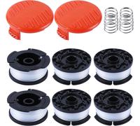 CHECARZHN--NO1-Bobine Et Fil De Rechange Pour Débroussailleuse Black & Decker, Lot De 6 Fils Reflex De Rechange Pour Débroussailleuse (6 Bobines De Rechange, 2 Capuchons De Bobine Et 2 Ressorts)