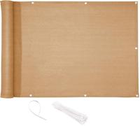 Checarzhn--No1-Br -Vue Balcon 0,75 X 4 M Hdpe Beige Sable Br -Vue Pour Balcon Paravent Bâche Jardin Balcon ?Illets Serre-Câbles Résistant Aux Intempéries