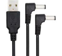 Checarzhn--No1-Câble D'alimentation Usb Vers 5 V Cc Universel De Type A Mâle Vers Double Pr 5,5 X 2,1 Mm, Connecteur Coudé À 90 Degrés, Câble De Charge 150 Cm
