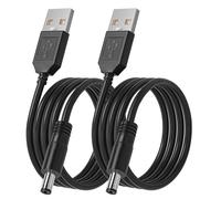 CHECARZHN--NO1-Câble De Recharge Usb De Remplacement 5V Pour À Dents Électrique Compatible Avec Fairywill, Seago, Faciale Foreo Luna, Câble Usb Vers Dc De 1,5 Mètre 3,5 X 1,35 Mm, Lot De 2