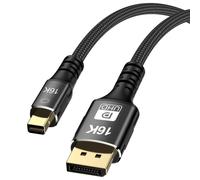 CHECARZHN--NO1-Câble Displayport 16 K, Displayport 2.1 Vers Mini Displayport Plaqué Or Prend En Charge 16K @ 30 Hz, 8K @ 120 Hz, 4K @ 240 Hz 40/80 Gbit/S Pour 4090 7900 Graphiques/Pc/Tv/Moniteur 2 M