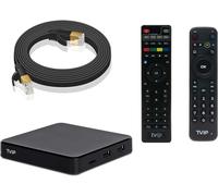 CHECARZHN--NO1-Câble Lan 3 M Cat 6 Rj45 1000 Mbps + 2 Télécommandes Pour Iptv + Tvip S-Box V.605 Se Iptv 4K Hevc Hd Android 6.0 Linux Multimedia Stalker Tvip