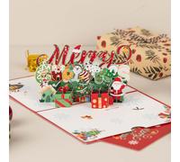 Checarzhn--No1-Carte De Noël 3d Pop-Up, 20x15cm, Carte De V?Ux De Noël Avec Enveloppe, Joyeux Noël, Décoration Et Cadeau Unique