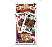 Checarzhn--No1-Casino Thème Accessoire Porte Photo Fête Bannière, Poker Photo Fond Toile Accessoires Carnaval Casino Fournitures Bannière Décor Pour Jeu Fête D'anniversaire Photo Décor, 180x90cm