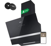 CHECARZHN--NO1-Cbcb6736H Hotte Aspirante Classe A+++ - Hotte Inclinée 60 Cm 650M³/H - Filtre À Charbon Inclus - Wifi &Commande Tactile- 4 Vitesses Avec Fonction Boost - Led Dimmable - Noir