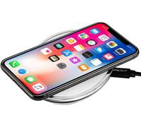 CHECARZHN--NO1-Chargeur À Induction Design En Aluminium Et En Similicuir Supportant La Technologie Qi, Argenté Blanc