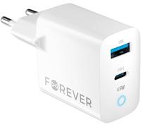 Checarzhn--No1-Chargeur Usb C Usb A 65w Blanc - Quick Charge Et Power Delivery - Adaptateur Avec Ajustement Intelligent Et Technologie Gan - Chargeur Rapide Idéal Pour Téléphones Et Ordinateurs Portab