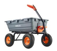 CHECARZHN--NO1-Chariot À Benne Basculante, Capacité De Charge 544 Kg¿, Chariot De Jardin En Polyéthylène Robuste Avec Ca e En Acier, Poignée Convertible 2 En 1, Roues 330 Mm, Brouette Utilitaire Pour