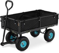 CHECARZHN--NO1-Chariot De Plage Pliable Charriot Pliant Remorque De Jardin Transport 300Kg Ht-Twin 300 (Capacité De 300 Kg, Pliable, Roues En Caoutchouc, Revêtement Imperméable, Poignée Rembourrée)
