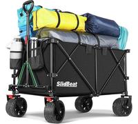 CHECARZHN--NO1-Chariot Tout Terrain Pliable - 226Kg Capacité 300L, Roues Xxl 18Cm, Chariot Plage Avec Freins, Structure Triangulaire Renforcée, Toile 600D Imperméable - Pour Plage, Camping, Peche, Tr