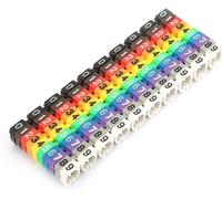 Checarzhn--No1-Clip On String Marquage Tube Fil Numéro Numérique Fil Coloré Câble Marqueur Étiquette Tube Ensemble(100pcs Kcm 6mm²)