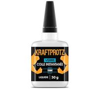 Checarzhn--No1-Colle Liquide Verre Extra Forte ¿ Kraftprotz 50¿G ¿ Superglue Transparente Pour Miroir, Vitres & Fissures ¿ Résistante À Leau & Chaleur ¿ Embout Aiguille Anti-Séchage ¿ Colle Xxl Préc