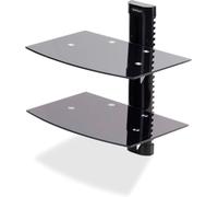 CHECARZHN--NO1-Com Double Étagère Av Murale Flottante, Support À Hauteur Ajustable Pour Sous Télévision, Support Mural Pour Tv