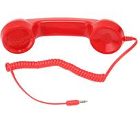 CHECARZHN--NO1-Combiné Téléphonique Rétro 3,5 Mm, Récepteur De Téléphone Portable Anti-Rayonnement Multifonctionnel, Opération À Une Touche Pour Ordinateur De Téléphone Portable (Rouge)