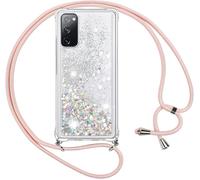 Checarzhn--No1-Coque Pour Samsung Galaxy S20 Fe / S20 Fe 5g, Liquide Paillette Sables Mouvants Housse Avec Réglable Lanyard, Transparent Souple Tpu Silicone Etui Avec Cordon