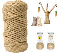 CHECARZHN--NO1-Corde De Jute Naturelle - 50 M - 4 Mm - Corde De Jute Naturelle Indéchirable - Corde En Sisal Naturel Pour Arbre À Chat - Corde De Jardin - Corde De Bricolage Pour Bricolage, Décoratio
