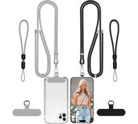 Checarzhn--No1-Cordon Telephone Portable-Lot De 2 Laniere Ttéléphone Portable Réglables Et Sangles De Poignet Collier Chaine Pour Iphone Compatible Avec La Plupart Des Téléphones Portables-2 Patchs