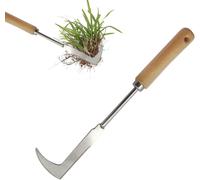 CHECARZHN--NO1-Couteau Désherbeur, Désherbeur De Fissures, Desherbeur Manuel, Couteau Fissure Avec Manche Bois, Couteau Grattoir En Acier Inoxydable, Weeder De Jardin, Pour Éliminer Mauva s Herbes Et